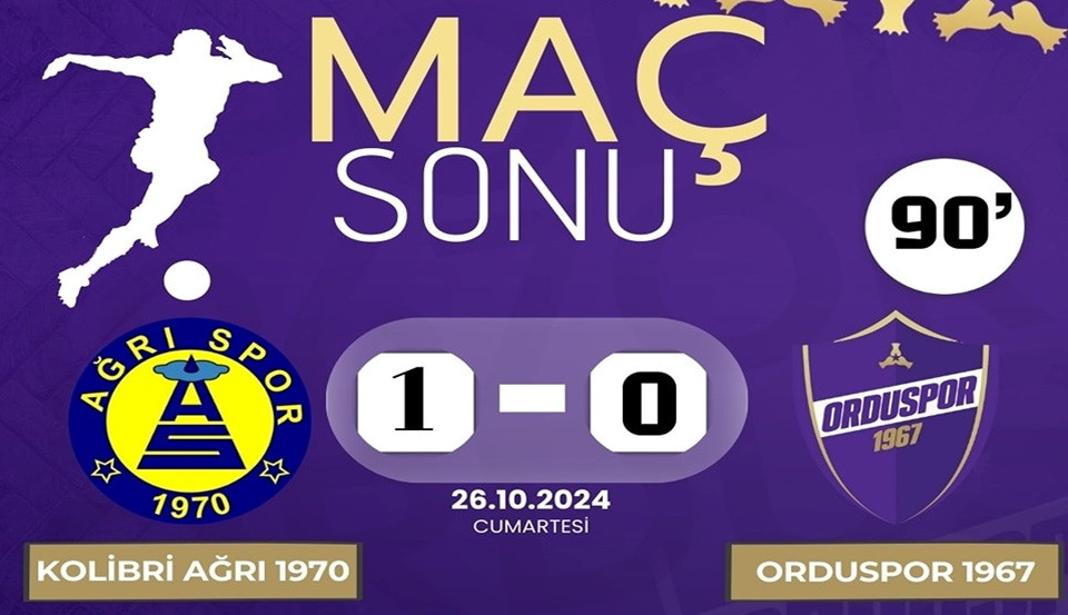 10 KİŞİ KALAN ORDUSPOR 1967 AĞRI'YA 1-0 YENİLDİ