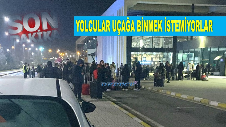 ORDU-GİRESUN HAVALİMANI'NDA ARIZALI UÇAK GERİLİMİ