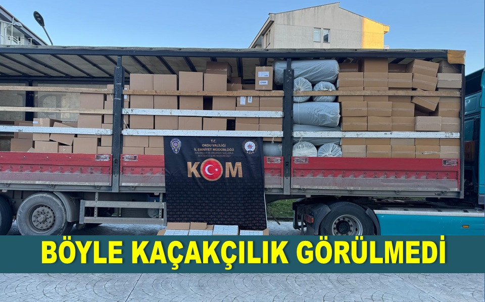 ORDU'DA TAM 5 BUÇUK MİLYON MAKARON YAKALANDI