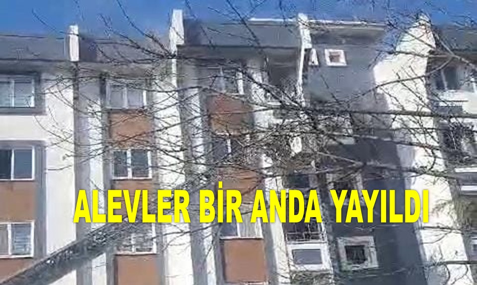 ORDU'DA TOKİ KONUTLARINDA KORKUTAN YANGIN