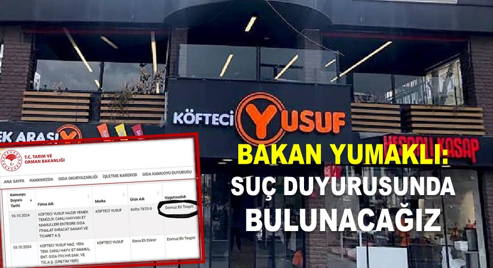 TARIM BAKANLIĞI DOMUZ ETİ OLDUĞUNU RESMEN AÇIKLADI